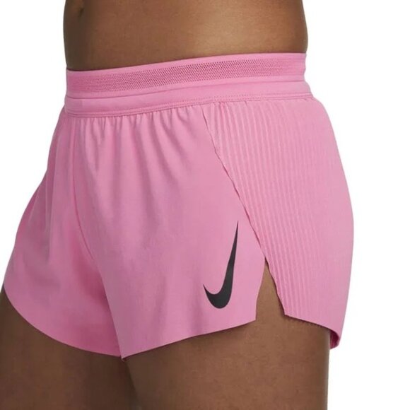 Nike AeroSwift Women's Dri-FIT ADV Mid-Rise Brief-Lined 3" Running Shorts - pink - Picture 2 of 4